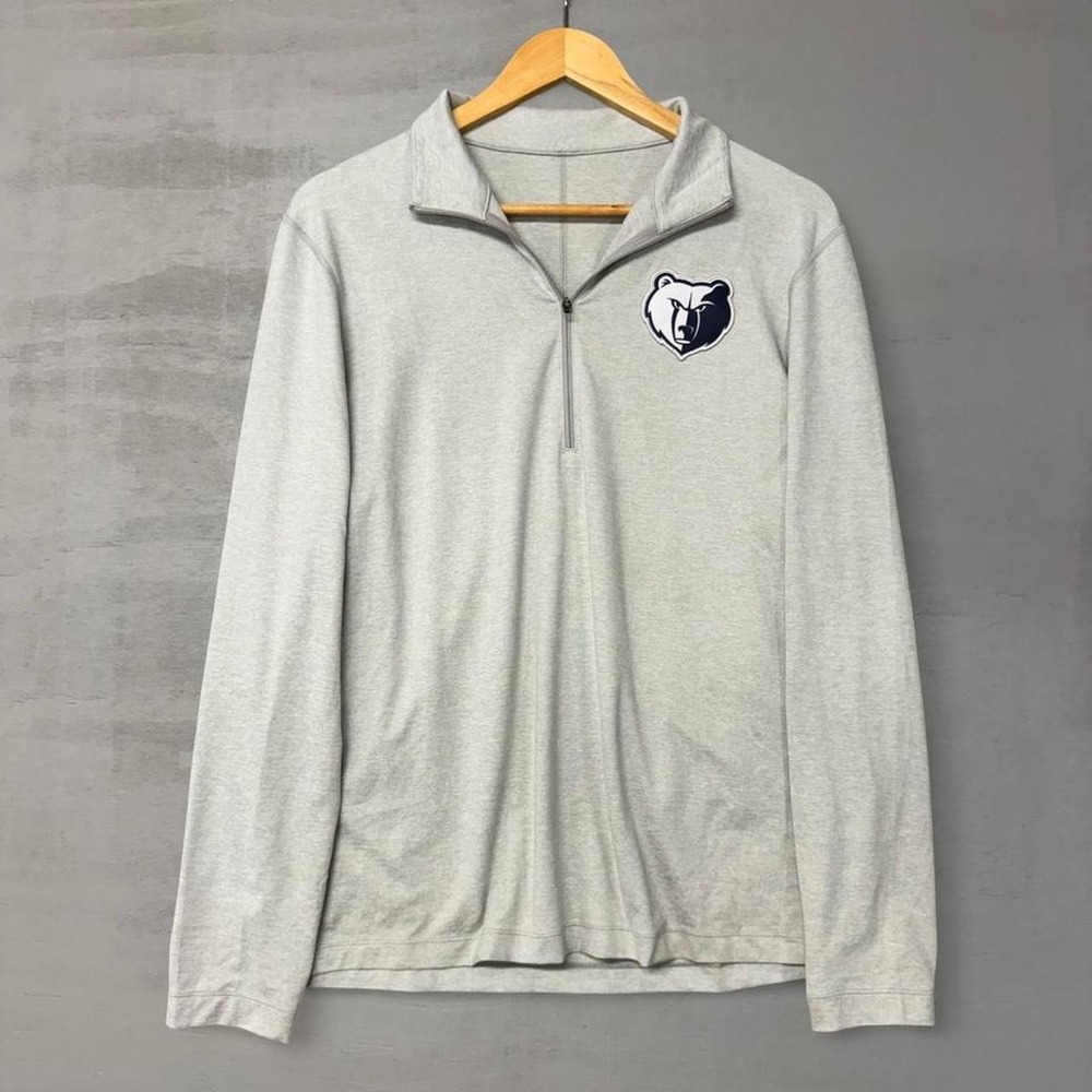 Lululemon Memphis Grizzlies 1/4 Zip Pullover Grey Athletic Sweater Jacket Large